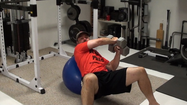 Two Dumbbell Ball Anti-Rotations For Deep Core Left