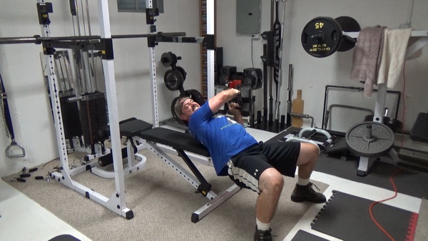 Two Dumbbell Bench Anti-Rotations For Deep Core Strength Left