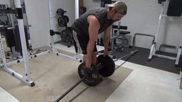 Two-Bar Meadows Rows for a Wider Upper Back Pinch Grip Start