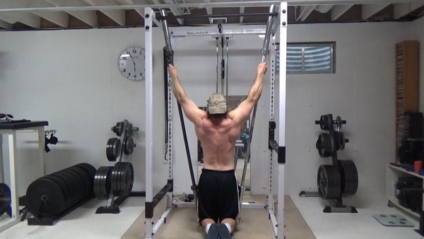 Two Vertical Barbell Pull-Ups Bottom