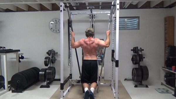 Two Vertical Barbell Pull-Ups Self Spotted Top