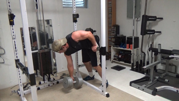 Hip-Braced One-Arm Dumbbell Rows For Building The Back Bottom