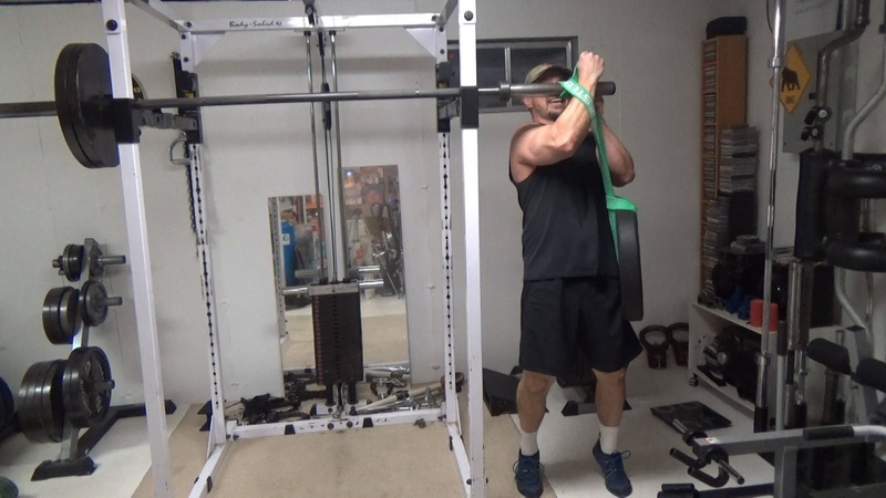 Band-Barbell Forearm Roller Chin-Ups add a loop