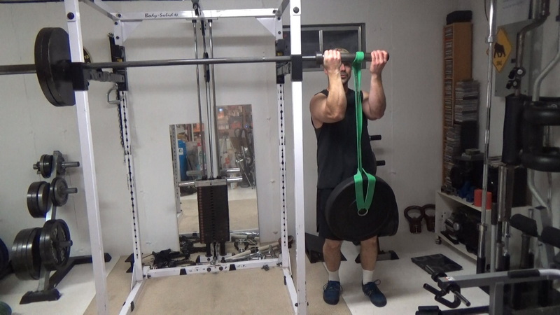 Band-Barbell Forearm Roller Chin-Ups  catching on itself