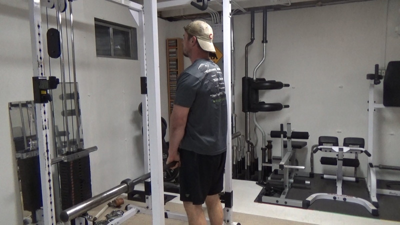 Rack-Braced Double Reverse Curls For Brachialis and Forearms Bottom