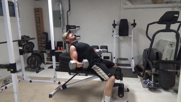 Stacked Plate Incline Curls for Bicep Stretch Tension middle