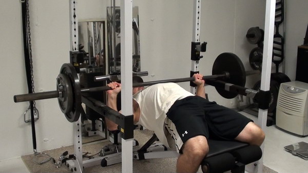 One and a Quarter Rep Barbell Bench Press Bottom