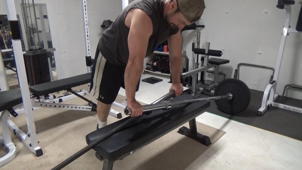 Constant Tension Bodyweight Chest Training...Two Barbell Bench Leverage Push-Ups setup 2
