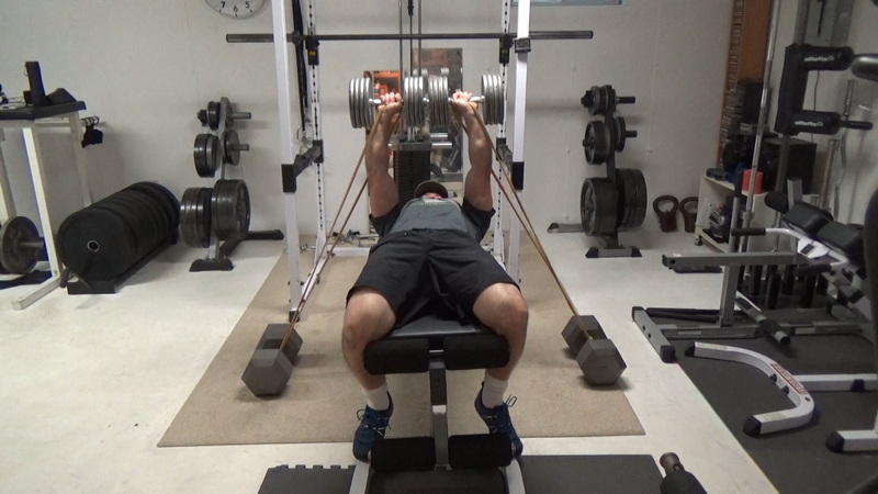 Get Massive Pec Activation With Band-Dumbbell Bench Press