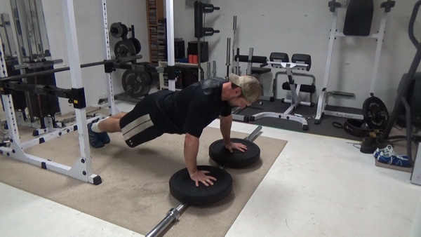 Plate-Bar Balance Push-Ups For Massive Chest Activation Top