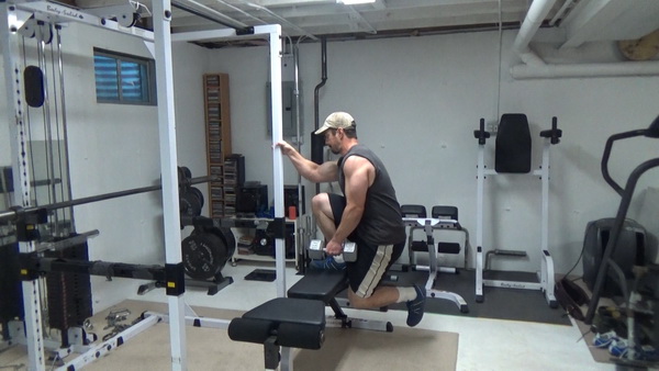 Single Leg Bench Squats Weighted