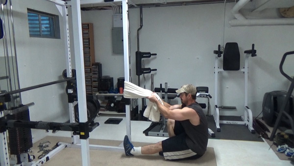 Pistol Squats With a Towel for Glutes and Legs Bottom