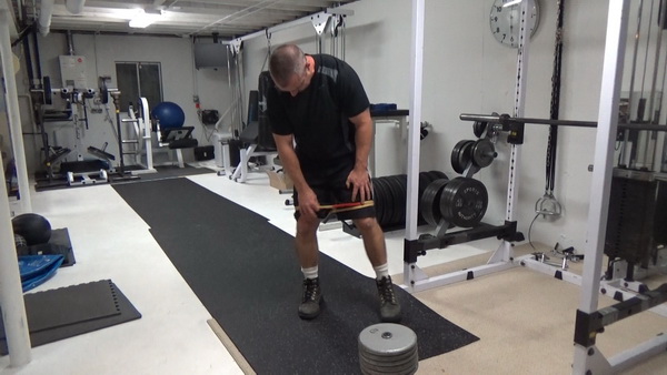 Lateral Dumbbell Gorilla Walking For Conditioning and Movement Training With Bands