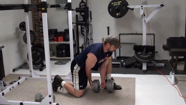 Split Squat Dumbbell Shouldering For Hip and Core Strength Training bottom