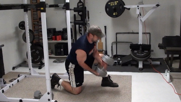 Split Squat Dumbbell Shouldering For Hip and Core Strength Training middle