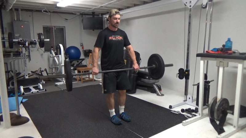 Barbell Rotating Reverse Lunges For Quads and Core Start