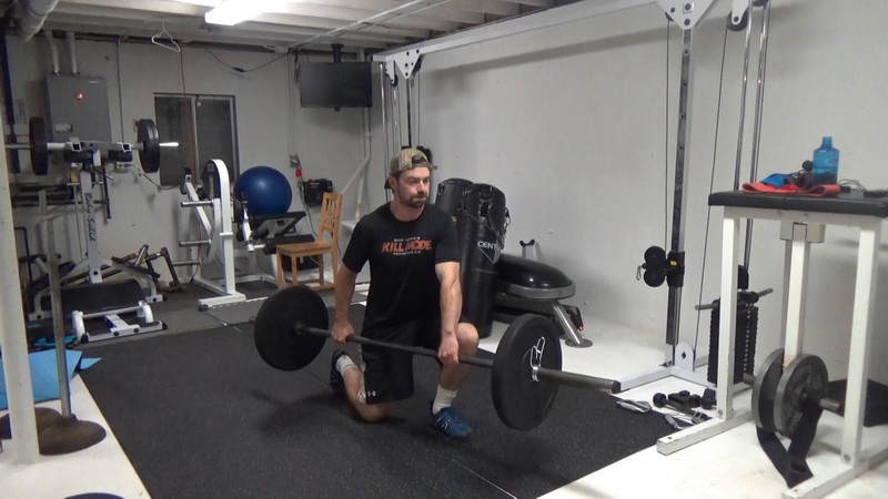Barbell Rotating Reverse Lunges For Quads and Core Right