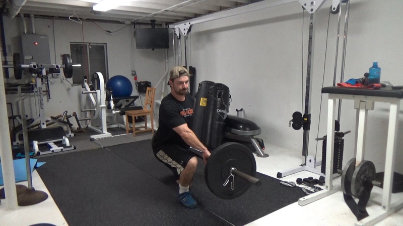 Barbell Rotating Reverse Lunges For Quads and Core Left