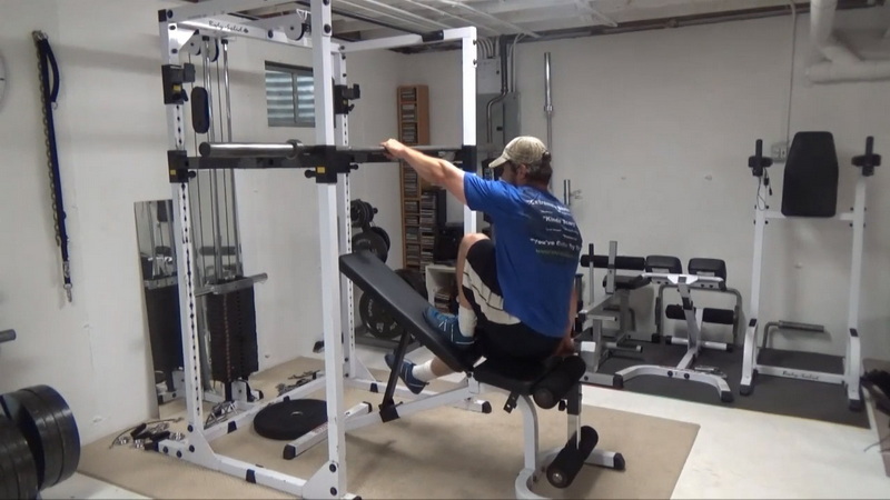 Replicate the Pendulum Squat Machine with The Incline Bench and a Dumbbell bottom