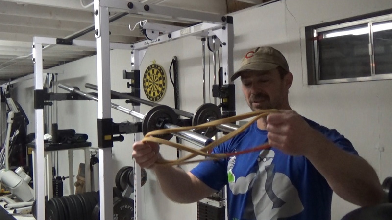 Banded Two-Bar Y Presses For Continuous Tension Shoulder Training Setup
