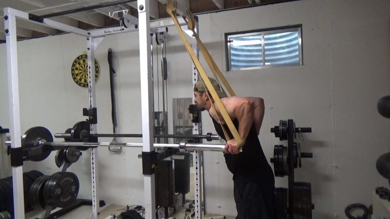 Band-on-Bar Dips for Dual-Resistance Continuous Tension Tricep Training Bottom