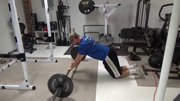Barbell Tricep Rollouts Back Up