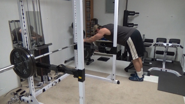 Bodyweight Tricep Extensions on the Bar End Start