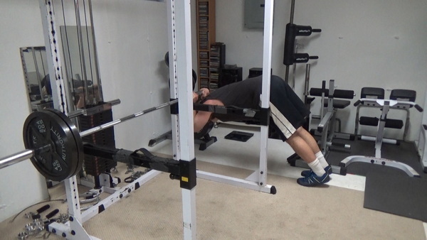 Bodyweight Tricep Extensions on the Bar End Stretch