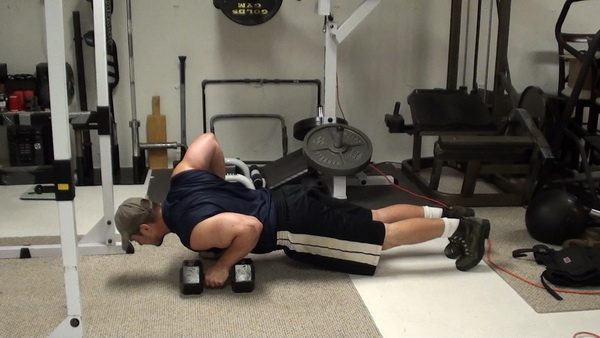 Mixed Height Dumbbell Push-Ups For Building Triceps Mass Bottom