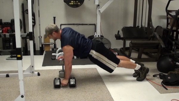 Mixed Height Dumbbell Push-Ups For Building Triceps Mass Middle