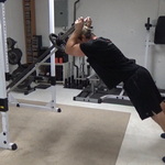 Two Barbell Landmine Bodyweight Tricep Extensions For Building the Long Head of the Triceps