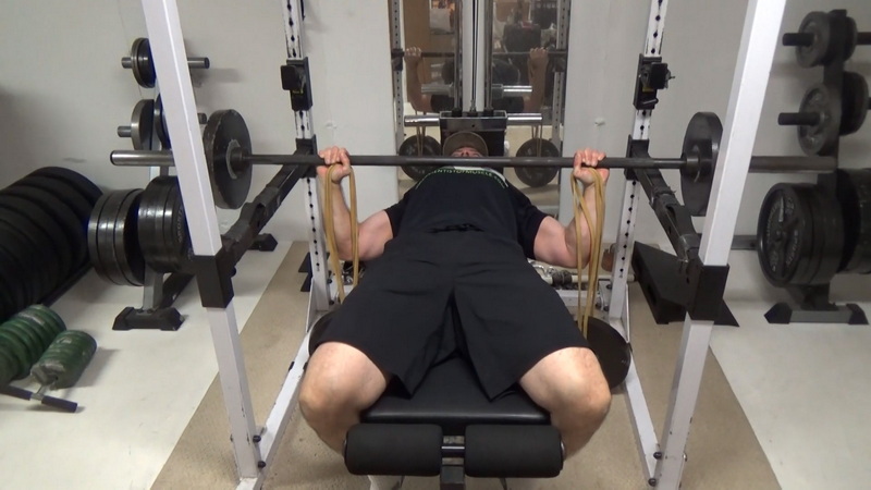 Thumb-Band Plate-Hanging Bench Press For Pec Activation Bottom