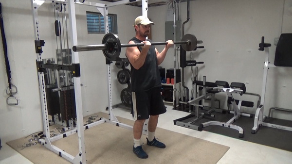 Positions of Flexion Barbell Curls one quarter up