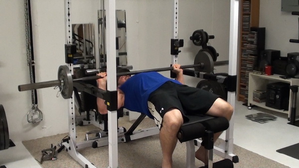 100 rep set of barbell bench press