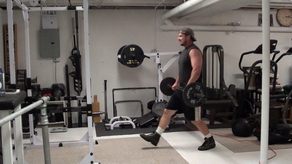 Bar-in-Front Lunges