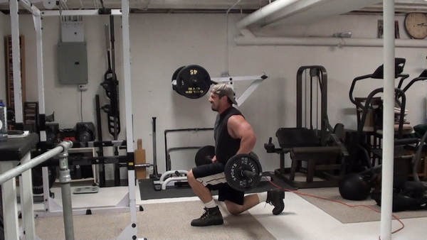 Bar-in-Front Lunges