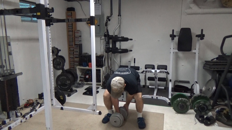 One-Dumbbell Curl Reverse Lunges Setup