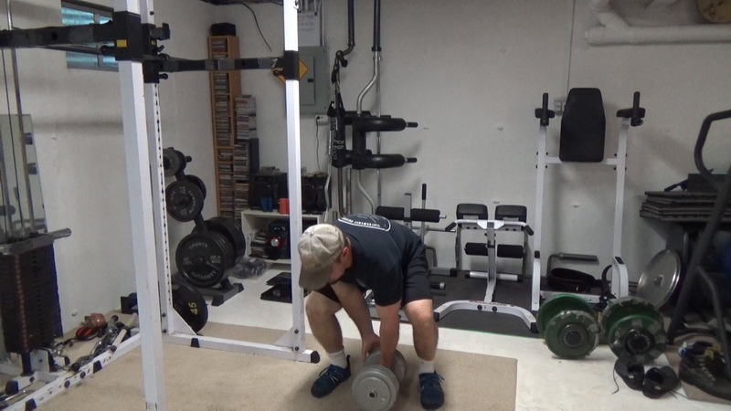 One-Dumbbell Curl Reverse Lunges Setup