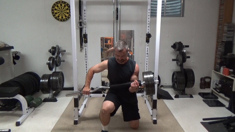 Offset Loaded EZ Bar One-Arm Zercher Reverse Lunges For Deep Core Strength