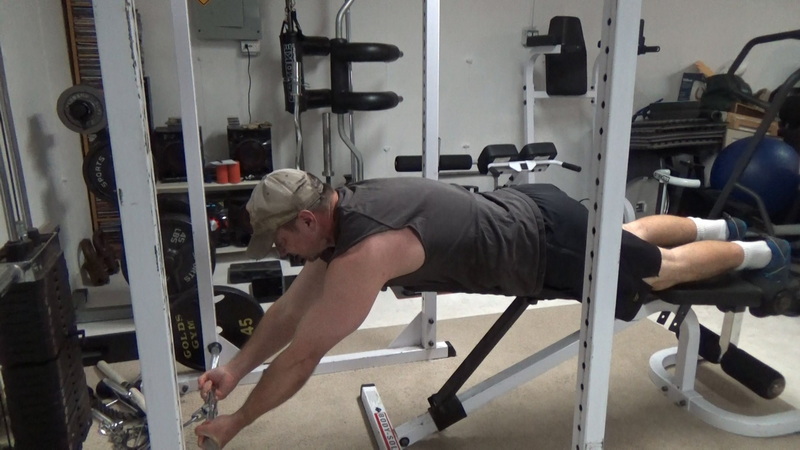 Low Pulley Prone Pulldowns Slight Incline Start