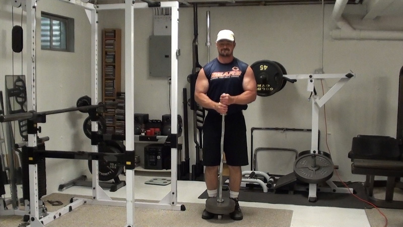 Vertical Barbell Curls Start