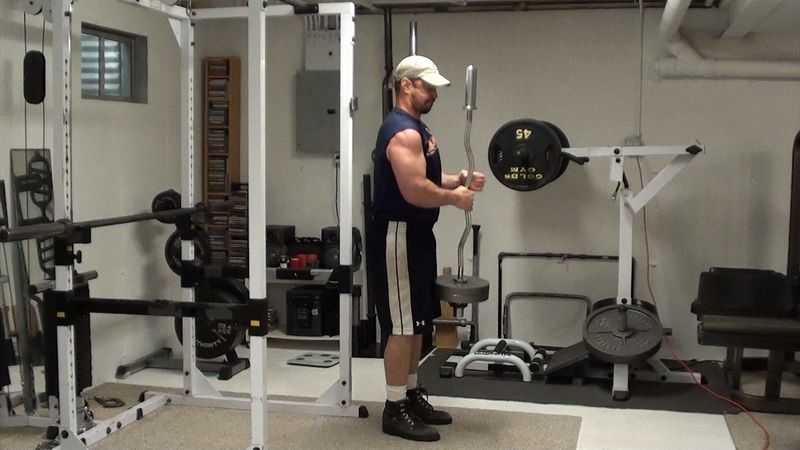 Vertical Barbell Curls Side